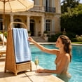 thumbnail image 4 of Qonioi Large Turkish Bath Towel, Soft Highly Absorbent Cotton Bath Towel with Quick Dry, Lightweight Multipurpose Towel for Bathroom Beach Shower Gym, Blue, 4 of 6