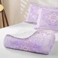 thumbnail image 4 of Homewish Purple Boho Mandala Floral Twin Quilt Set,Dreamy Bohemian Twin Coverlet Set,2 Pieces, 4 of 7