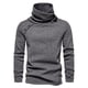 thumbnail image 2 of Blusa y camisas de cuello alto de manga larga para hombre, suéter informal liso de cuello alto de manga larga, blusa para hombre, 2 of 6