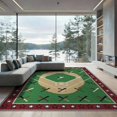 thumbnail image 2 of ODIKA Field Sport Diamond With Athletic Star Border And Bat Motif Baseball Flowing Foldable Easy Care for King Size Bedroom, Master Suite, Under Bed, 2 of 7