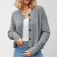thumbnail image 3 of Cardigan Sweaters for Women Long Sleeve Button Round Neck Loose Fit Knitted Sweater Jacket Womens Cardigan Sweaters, 3 of 6