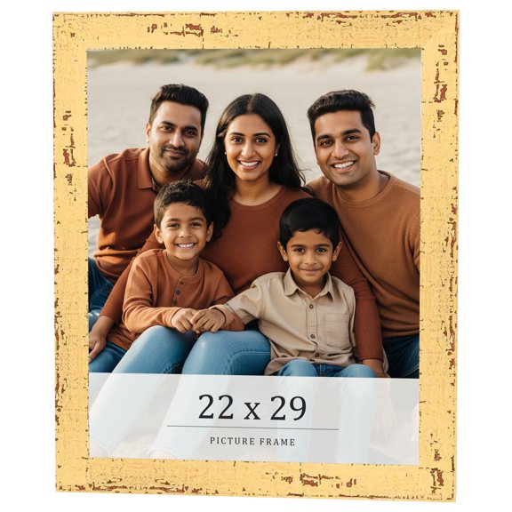 22x29 Frame Yellow Real Wood Picture Frame Width 1.25 inches | Interior Frame Depth 0.5 inches |