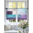 thumbnail image 4 of Abstract Purple Sheer Curtains for Living Room Bedroom, Light-filtering Sheer Curtain, Teal Blocks Modern Geometric Aesthetic LigRod Pocket Voile Window Treatment Drapes, 52’’Wx54’’L, 2 Panels Set, 4 of 7