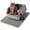 Dark Gray, variant on XL Stainless Steel Cat Litter Box with High Sides, 35 x 24 in Mat and Scoop, Dark Gray