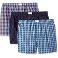 thumbnail image 2 of Tommy Hilfiger sous-Vêtements pour Hommes Lot de 3 Boxeurs en Coton Classiques Tissés, Imprimé Logo à Carreaux Rouges/bleu à Carreaux, Grand, 2 of 3