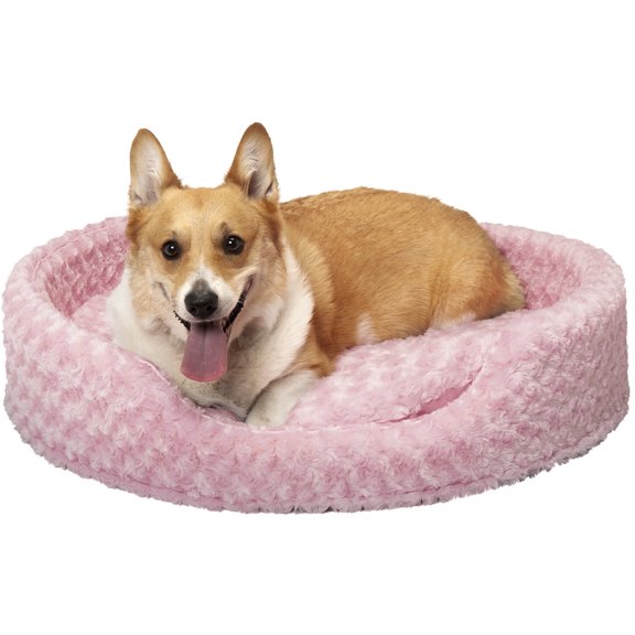 FurHaven Pet Products Ultra Plush Oval Pet Bed for Dogs & Cats - Strawberry, Extra Large