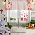 thumbnail image 6 of 2 Pack Valances for Windows, Flamingo Birds Window Valances for Living Room/Bedroom/Bathroom, Pink Animals Floral Abstract Oil Painting Light Filtering Kitchen Curtain Valance 42"W x18" L, 6 of 9