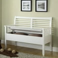 thumbnail image 2 of Monarch Solid Wood 48" Bench with Storage in White, 2 of 2