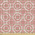 thumbnail image 2 of Ambesonne Abstract Fabric by the Yard Upholstery, Retro Hippie Circles Art, 2 Yards, Pastel Pink Vermilion, 2 of 5