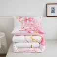 thumbnail image 5 of Manfei Golden Pink Bow Twin Comforter Sets,Girls Personalized Letter A Bedding Set,Pink Reversible,2 Pieces,1 Comforter and 1 Pillowcase, 5 of 7
