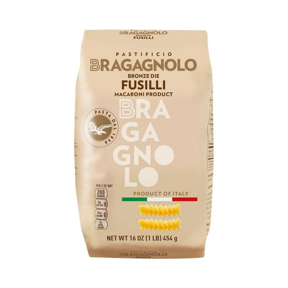 Pastificio Bragagnolo, Fusilli 857 Bronze-Drawn, 100% Italian Pasta, Made with Durum Wheat Semolina Flour, Non GMO (1 Pound Bag) - Consistently al Dente.