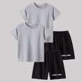 thumbnail image 4 of Odeerbi Conjunto Deportivo de Niños de 2 Paquetes Con Rayas Reflectantes, Trajes Deportivos de Secado Rápido Transpirable, Conjunto de Pantalones Cortos de Camiseta de 2 Piezas, 5-12 Años, 4 of 8