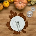 thumbnail image 4 of 8 Pcs Fall Maple Leaf Placemats Thanksgiving Harvest Maple Leaf Shaped Placemats Felt Non-Slip Heat Resistant Table Mats Coasters Tablecloth for Autumn Fall Home Dinner Decorations, 4 of 7