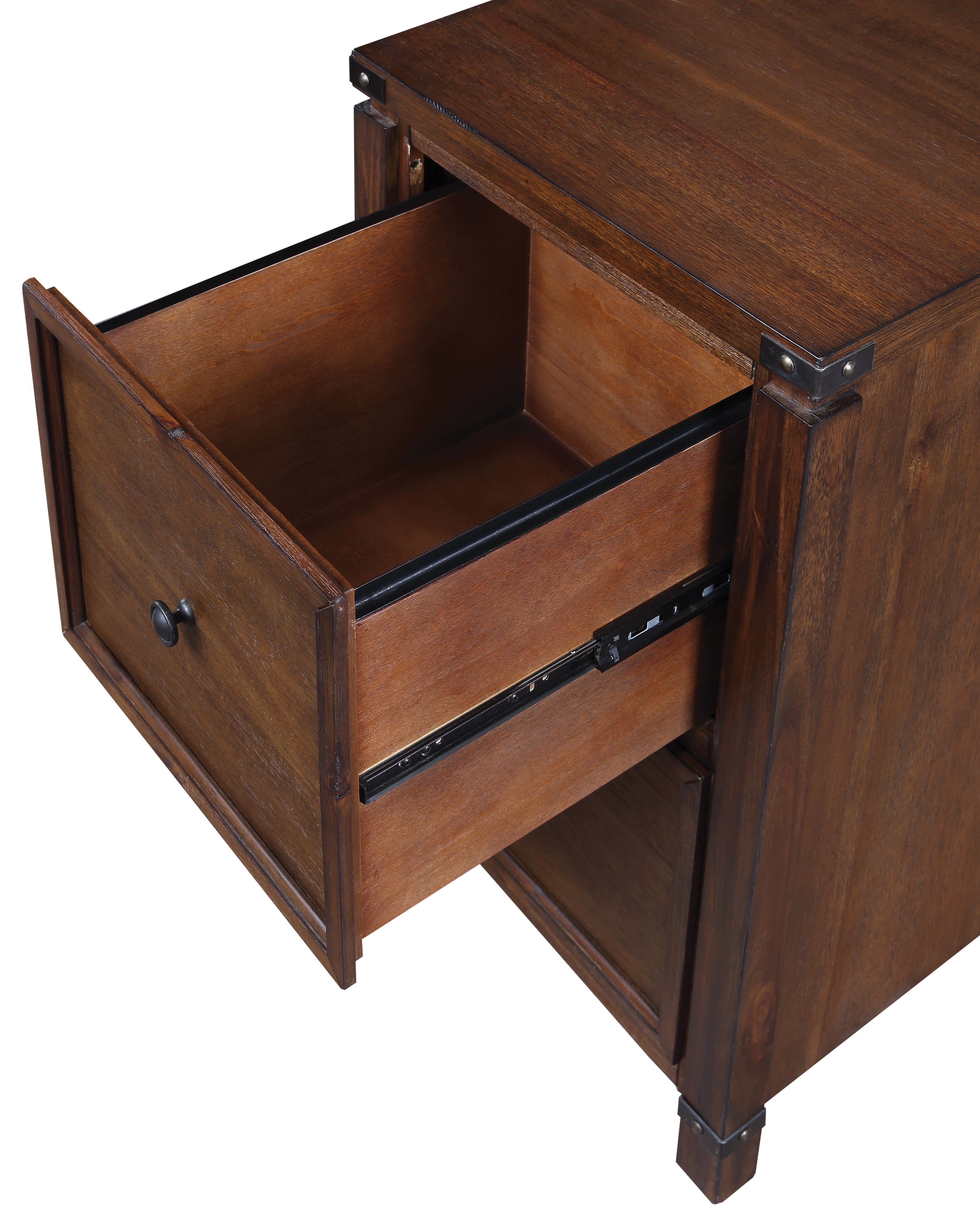 Baton Rouge 2 Drawer File Cabinet in Brushed Walnut Finish in Engineered Wood