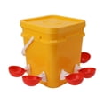thumbnail image 3 of Bebedero automático para pollos con barril portátil de 12 l, equipo para aves de corral, cubo para ganso y pato, tazón rojo grande y tornillos negros., 3 of 14