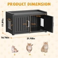 thumbnail image 5 of fazzn 2-in-1 Outdoor Cat House & Storage Bench, Weatherproof Litter Box Enclosure with Cat Door, Durable Resin Pet Shelter for Indoor, Easy Assembly.Black /Brown,Father's Day Gift, 5 of 9