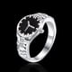 thumbnail image 3 of Anillo con forma de reloj para pareja, elegante y creativo, para fiesta, cumpleaños, boda, promesa, joyería, decoración, regalo, talla 6 (plata), 3 of 7