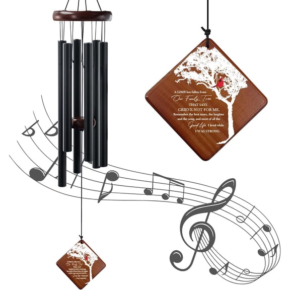 Memorial Wind Chimes for Outside, Sympathy Gifts for Loss of Loved One, Windchimes in Memory of Dad or Mom, Bereavement Outdoor Classic Cardinal Chimes for Garden, Patio Decoration