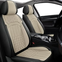 DIKSOAKR Car Seat Covers for Hyundai Venue 2020-2025: 5 Seats Full Set Beathable Leather Car Seat Protectors - Beige