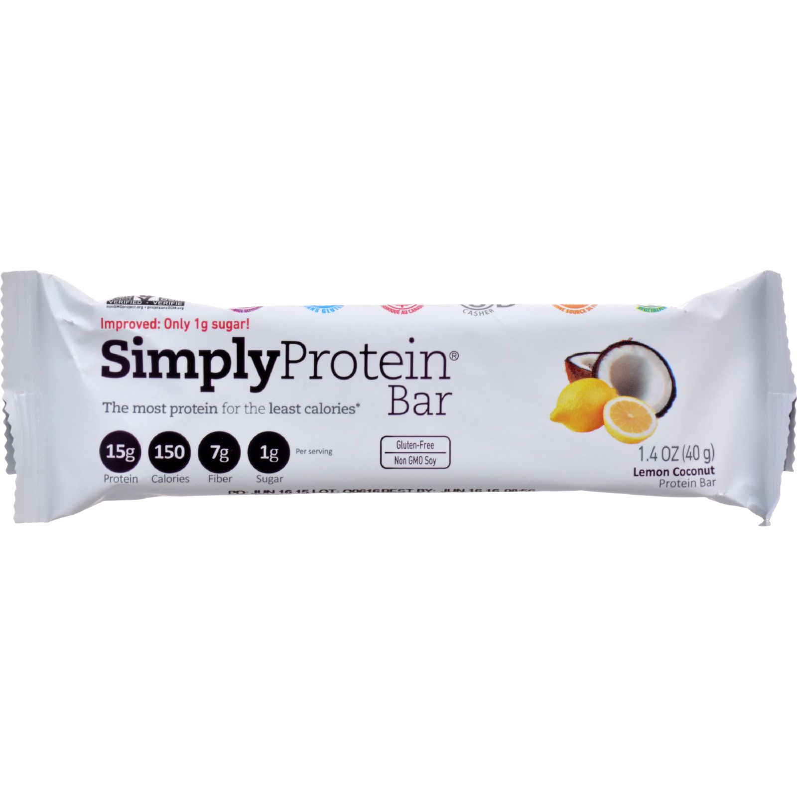 SimplyProtein Protein Bar Lemon Coconut 1.4 oz.