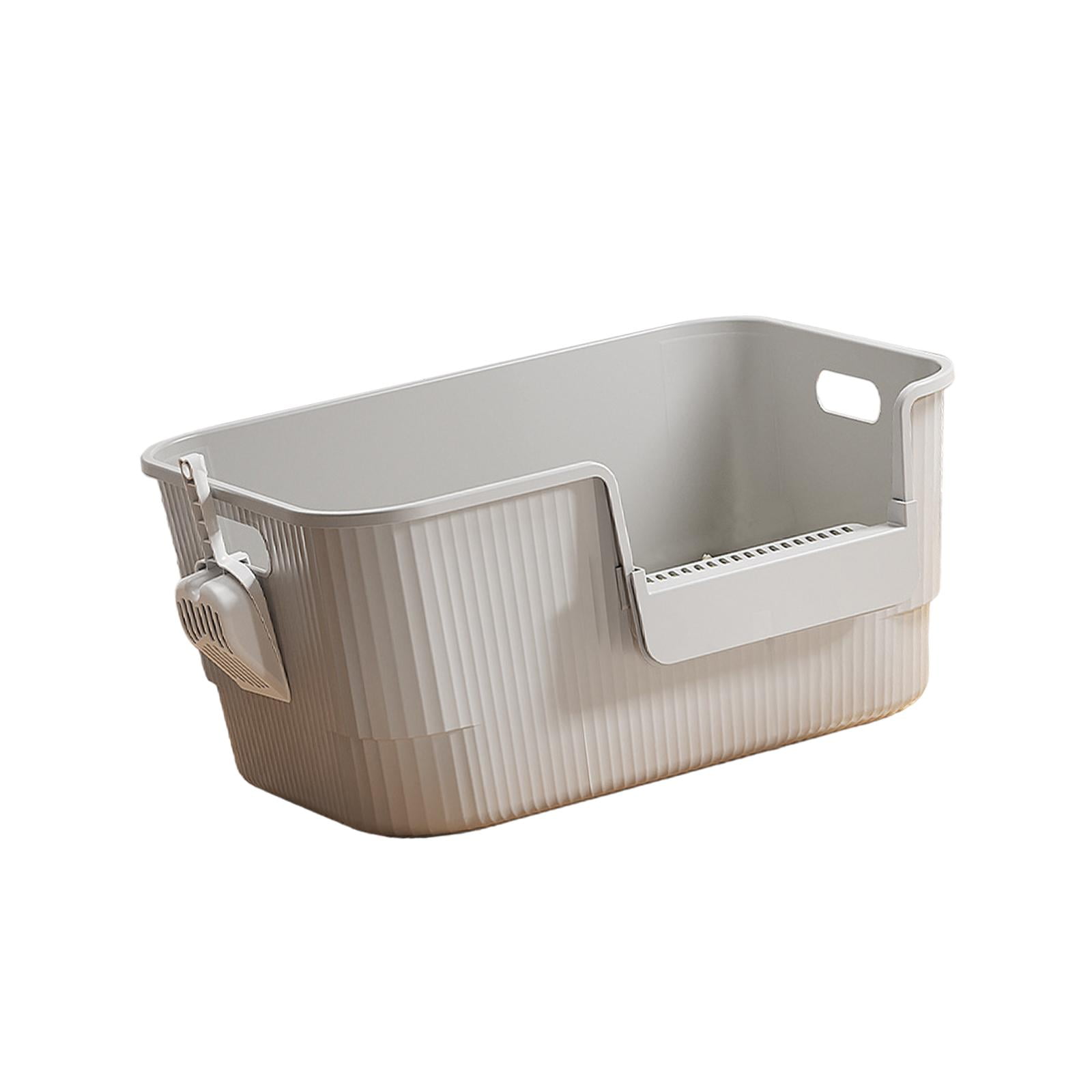 EHJRE Cat Litter Toilet Easy to Clean Portable Anti Splashing Low Entry Cat Toilet Sand Box for Small and Large Cats gray