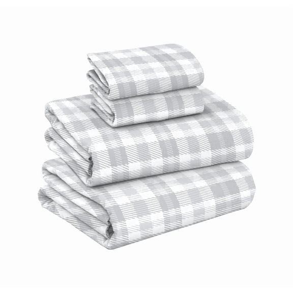 Ruvanti Flannel Sheets Full Size - 100% Cotton Brushed Flannel Bed Sheet Sets - Deep Pockets 16 inches (Fits up to 18") - All Seasons Breathable & Super Soft - Warm & Cozy - 4 Pcs - Timeless Tartan