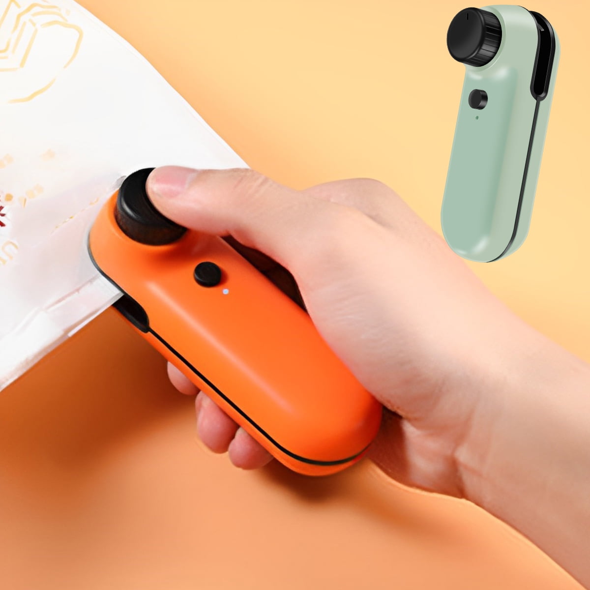 Jokapy 2 in 1 Mini Bag Sealer and Cutter Portable Knob Heat Sealer Rechargeable Handheld Chip