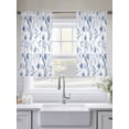 thumbnail image 6 of Elegant Blue Flowers Semi Sheer Curtains 45 Inch Length 2 Panels Set, Spring Floral Botanical Summer Sheer Kitchen Curtain Privacy Voile Window Curtain for Living Room Bedroom Rod Pocket Drapes, 6 of 7