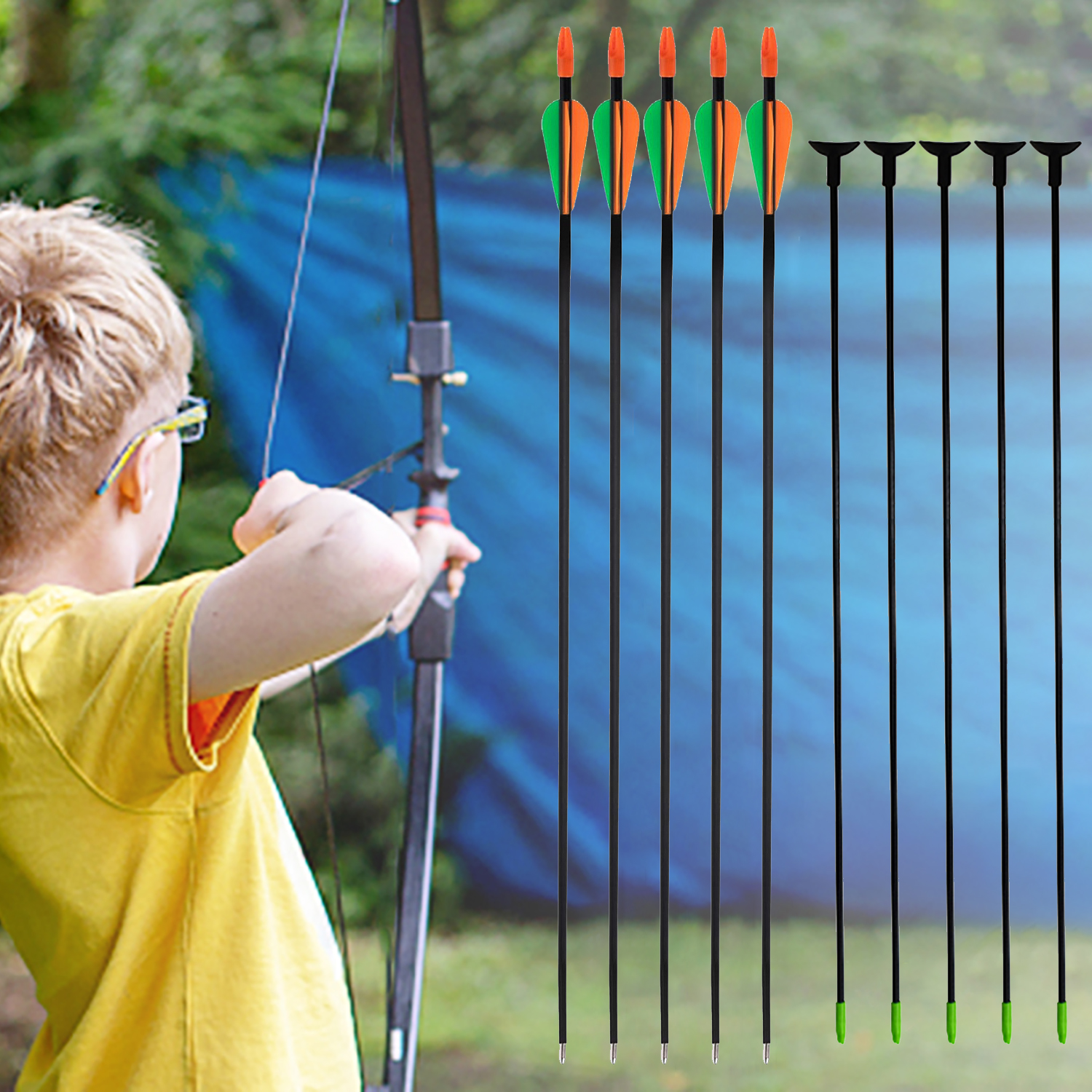 Clianle Bow and Arrows Set for Youth Beginner Archery ，Teens Recurve Bow Kit for Backyard Sport Shooting Training Game Gift with 10 Arrows, 5 Target Face Paper，1 Quiver and Armguard