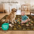 thumbnail image 4 of ODIKA 4'x6' Ultra-Soft Area Rug, Interlocking Botanical Seed Pod Stylized Leaf Motif Dining Table None Washable, Bare feet friendly, Silk-Touch for Bedroom Home office, 4 of 7