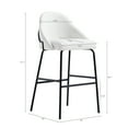 thumbnail image 3 of Gracie White and Black Leatherette Barstool with Steel Legs - Set of 3, 3 of 10