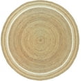 thumbnail image 3 of DecorAvenue Natural Hand Braided Farmhouse Jute Area Rug Modern Indoor Living room Carpet Runner Rectangle Round Rug Large Custom Size Rug (Color - Natural / White , 9' Ft Round), 3 of 6