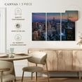 thumbnail image 4 of Elephant Stock Nyc Manhattan Twilight Wall Art - Horizontal Multi Panel Canvas - Living Room Wall Decor - Places Multi Panel - Blue And Pink Decor - 45" x 28", 4 of 4