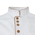 thumbnail image 3 of Executive Chef Jacket, Catering Coat Food Services Kitchen Work Wear with Contrast Piping and Buttons L, 3 of 7