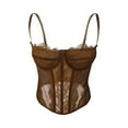 thumbnail image 4 of UAYOTSE Lace Bustier Corset Tops for Women Sexy Going Out Party Club Top,Coffee M, 4 of 7
