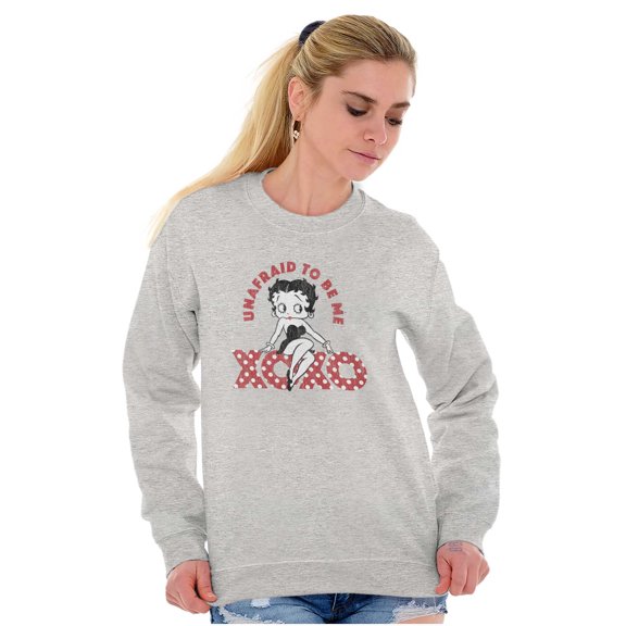 Betty Boop Cartoon Unafraid To Be Me Women Crewneck Sweatshirt Brisco Brands S
