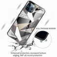 thumbnail image 2 of New For Iphone 13 Pro Max Abstract Marble Pattern Glass Protective Case (rhombus Golden), 2 of 5