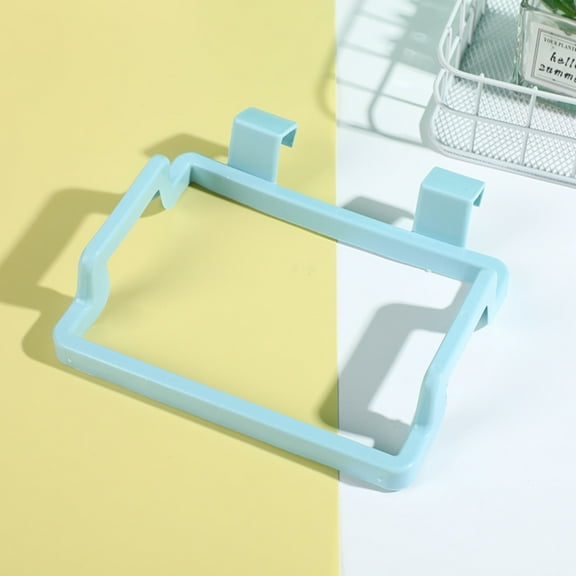 Blue Hanging Trash Bag Holder, Over Cabinet Door Garbage Bag Organizer forKitchen Small Tools and Food Scraps, Portable Plastic Bag Dispenser
