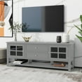 thumbnail image 3 of Harper & Bright Designs Modern TV Stand with Doors and Drawers for 60 inch TV, Wood Entertainment Center Table with Shelves for Living Room, Grey, 3 of 18
