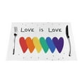 thumbnail image 1 of XMXT 1 Pcs Woven Placemats, Rainbow Love Print Stain Resistant Anti-Skid Placemat for Kitchen Table, 12 x 18 inches, 1 of 6