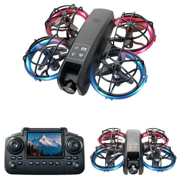 Grey Quadcopter With Screen Remote And Camera Altitude Hold Led Lights For Outdoor And Indoor Flight