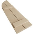 thumbnail image 6 of Ekena Millwork 11"W x 46"H (35" Low Side) Timberthane Rough Cedar Two Board Joined Board-n-Batten w/Quarter Round Arch Top Faux Wood Shutters (Per Pair), Primed Tan, 6 of 6