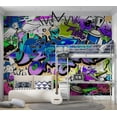 thumbnail image 6 of Tiptophomedecor Street Art Wallpaper Wall Mural - Graffiti In Violet, 6 of 8