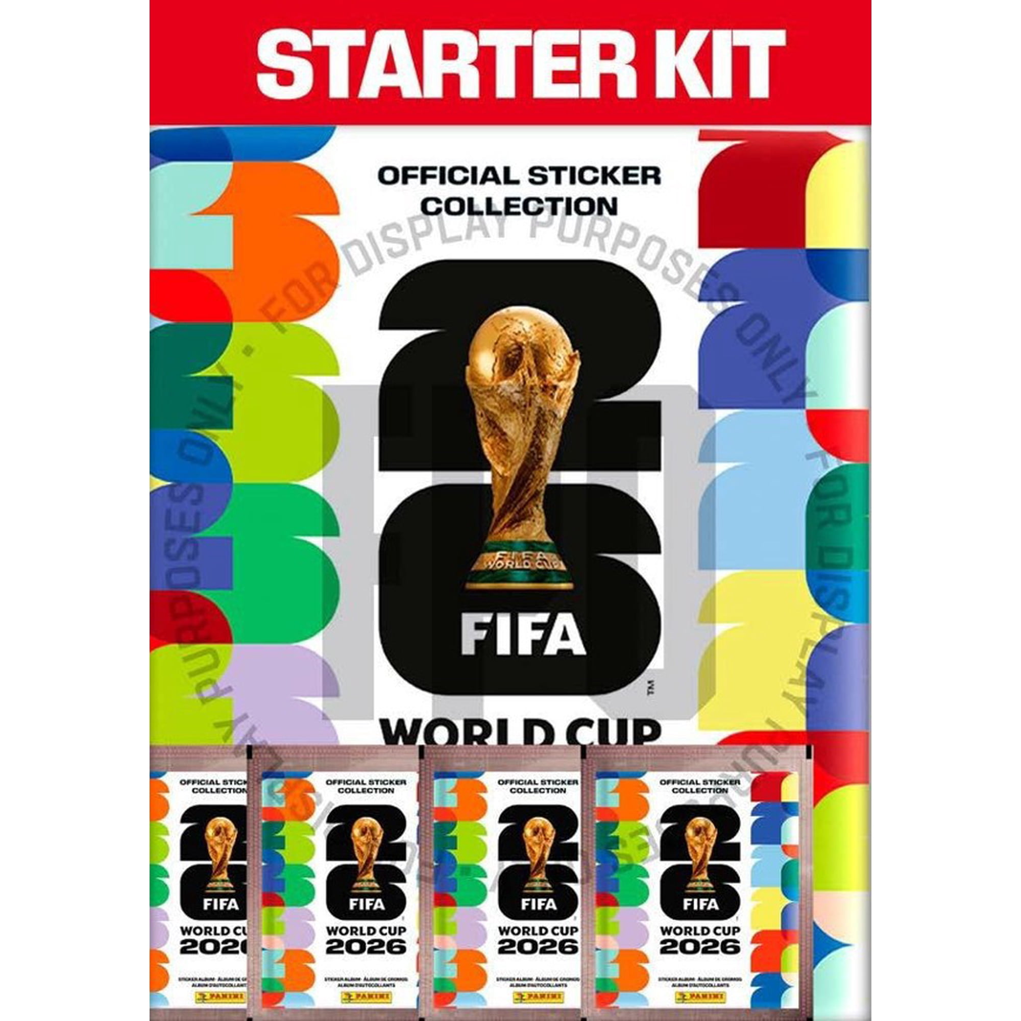 FIFA World Cup Panini 2026 Soccer Sticker Peggable STARTER Kit (1 Album & 5 Packs)