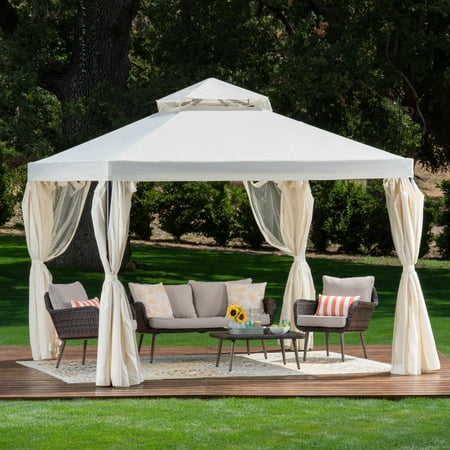 Ishtar Outdoor 10 By Water Resistant Fabric And Steel Gazebo Ishtar Outdoor 10 By Water Resistant Fabric And Steel Gazebo Cream