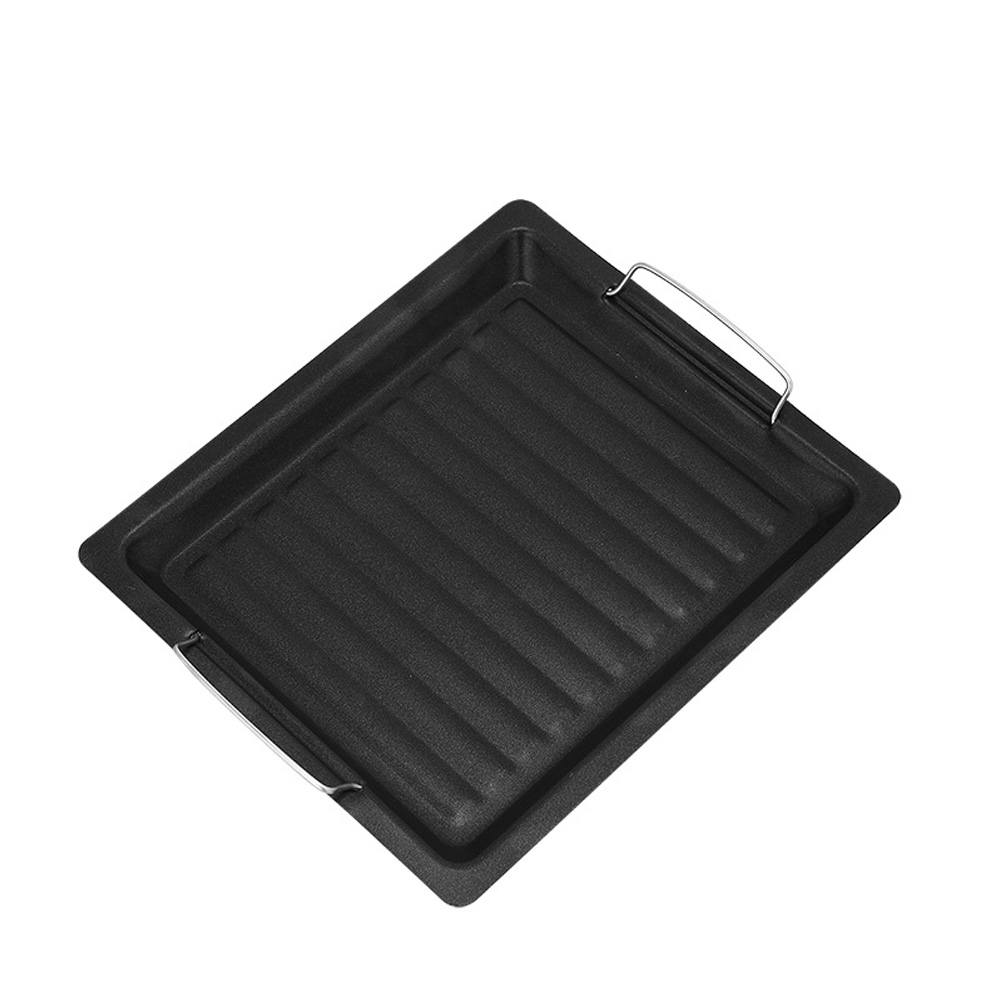 Black Bakeware Barbecue Nonstick Plate Tray Tool Outdoors Frying Pan