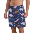 thumbnail image 2 of Fuzoiu Dinosaur Print Men's Beach Shorts,Men's Swim Trunks,Quick Dry Board Shorts with Pockets,Men's Bathing Suits for Surfing, Running, and Casual Wear-X-Large, 2 of 6