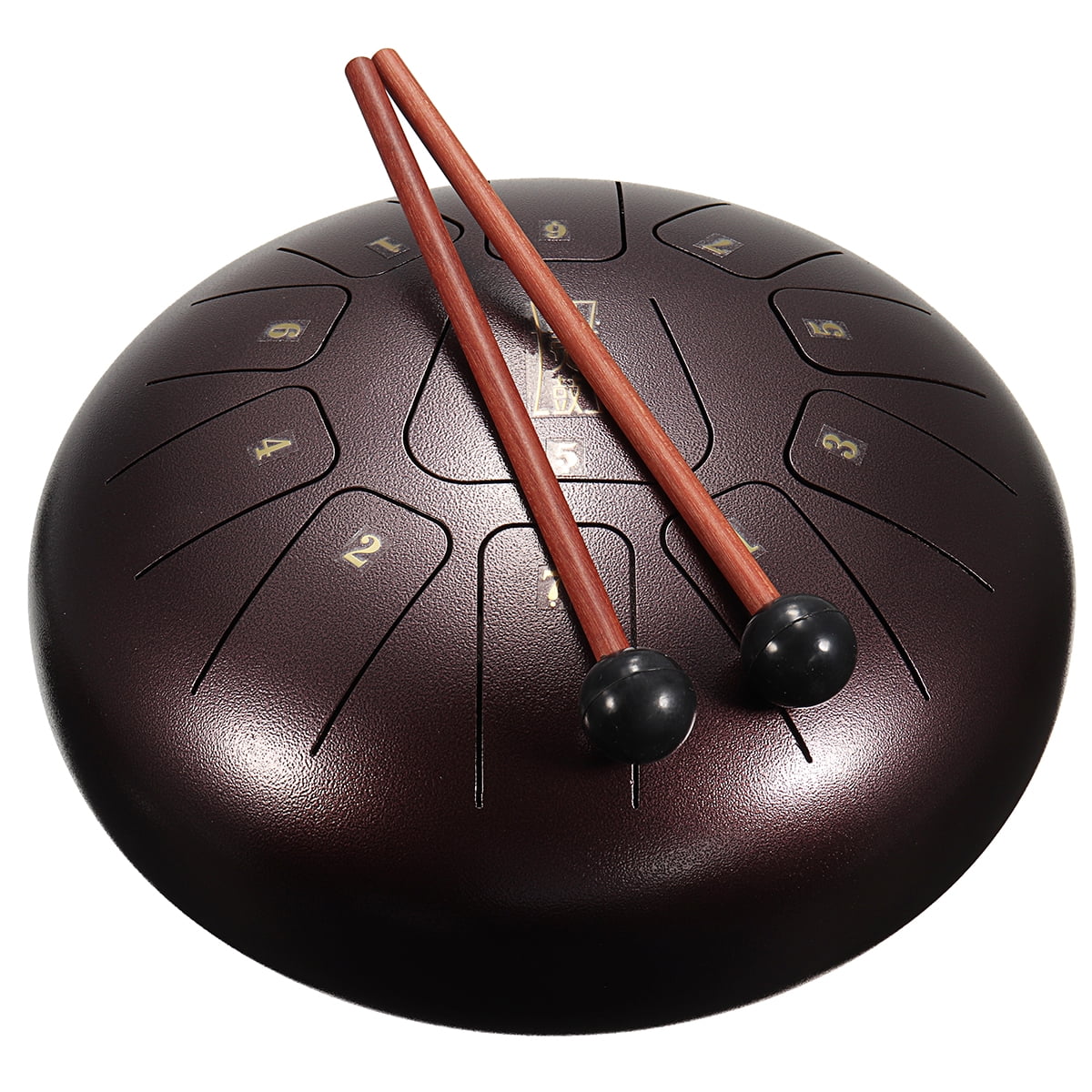 Grtsunsea 10 Inch Bronze Steel Tongue Drum Handpan Drum Hand Drum D 