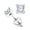 White Gold / 14K, variant on 1 Carat 14K White Gold Solitaire Diamond Stud Earrings Princess Cut 4 Prong Screw Back (I-J Color, I1 Clarity)