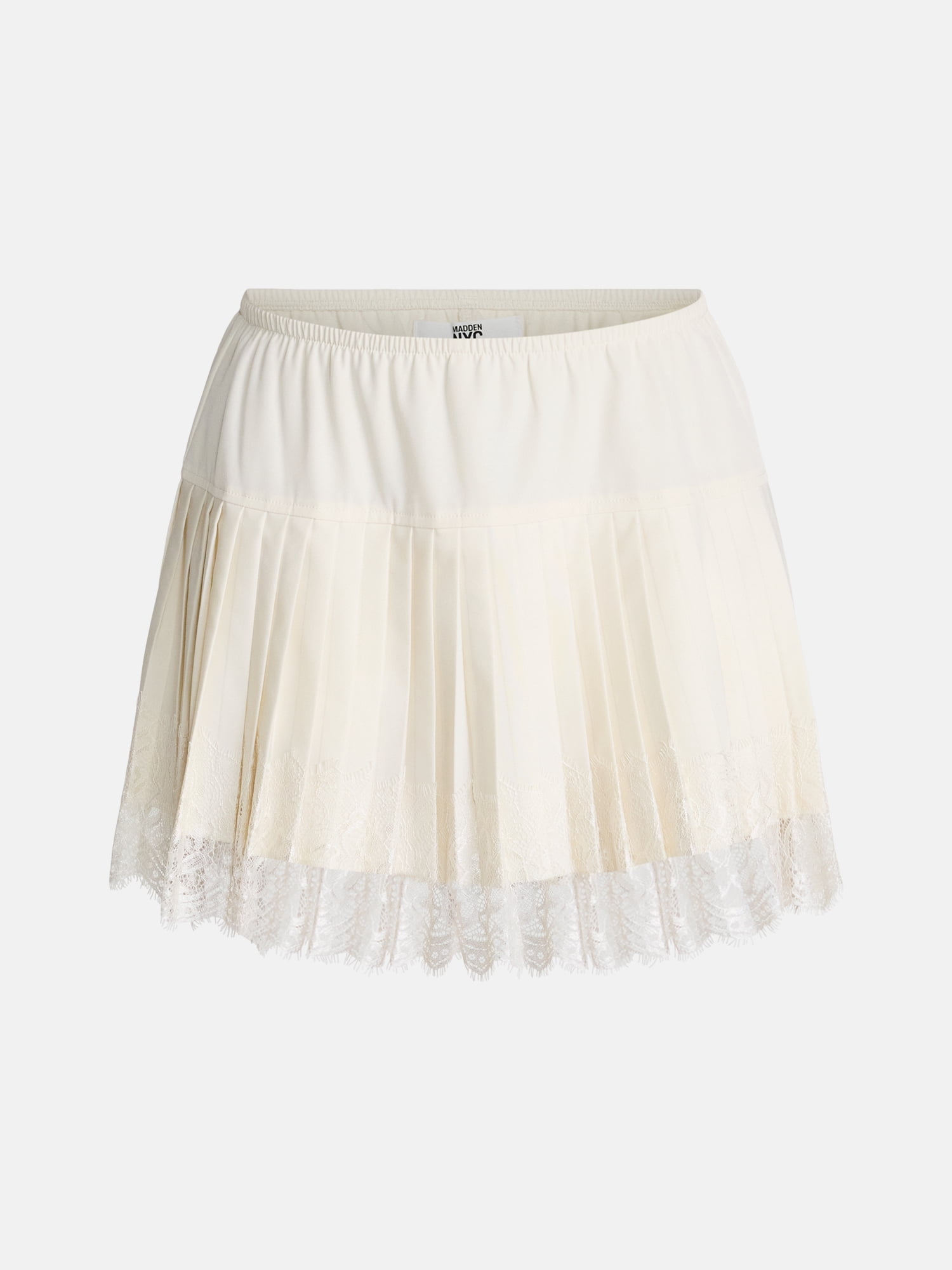 Madden NYC Women's Pleated Skort with Lace Trim, Sizes XXS-XXL